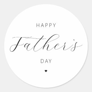 Happy Father's Day Elegant Script Typography Classic Round Sticker