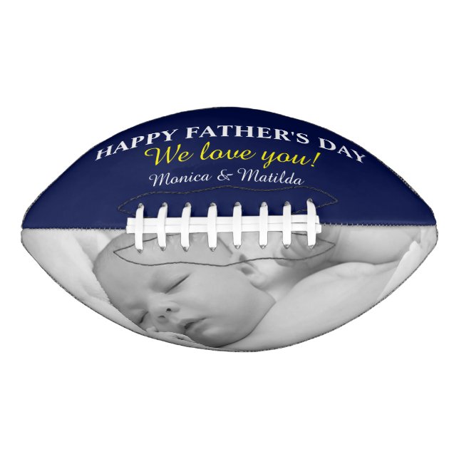 Happy Father's day Family Photo Dad Football (Front)