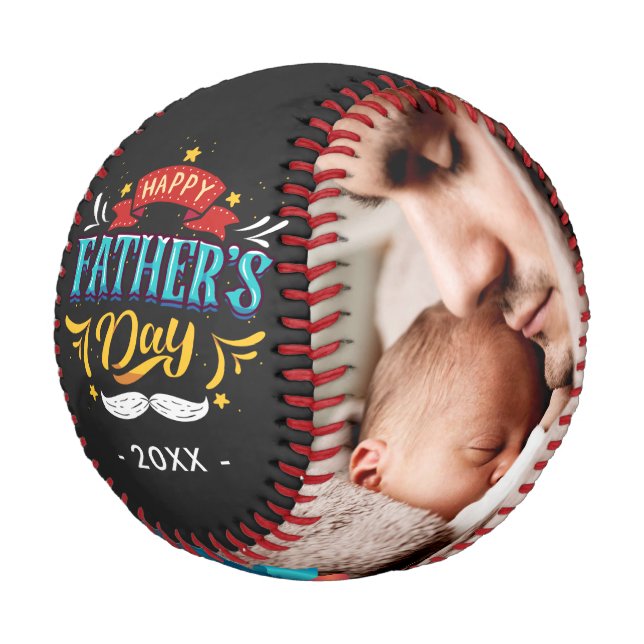 Happy Father's Day Family Photos - Black Baseball (Angled)