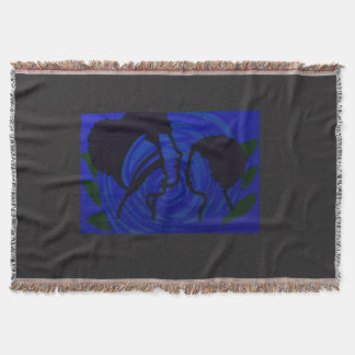 Happy Father's Day Family Portrait Throw Blanket