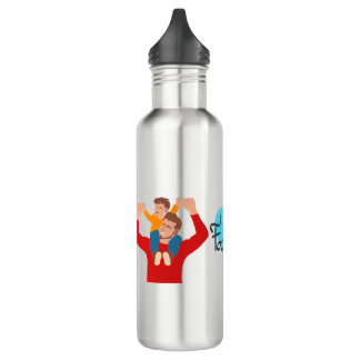Happy Fathers Day | Father and Son Water Bottle