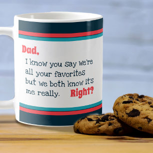 Happy Fathers Day Favourite Typography Coral Coffee Mug
