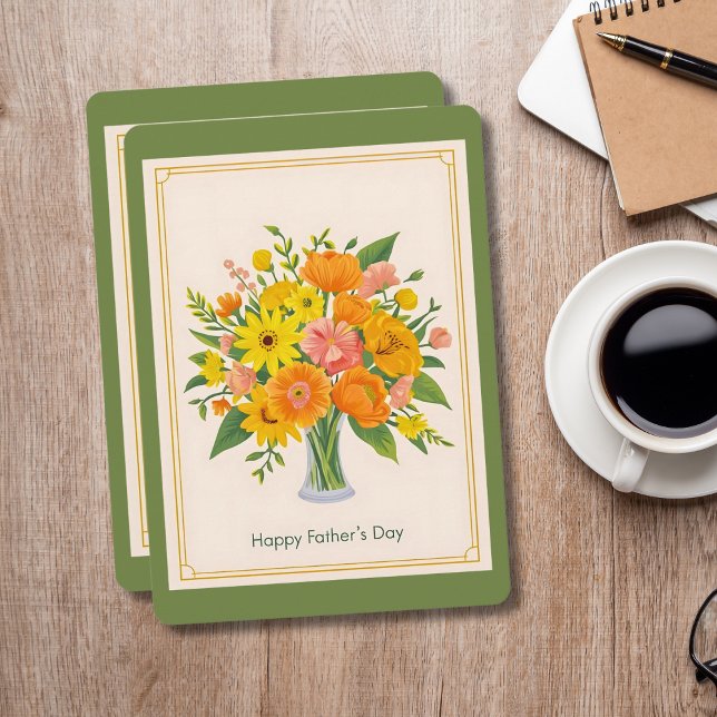 Happy Father's Day Floral Bouquet Card (Happy Father's Day Floral Bouquet Card)