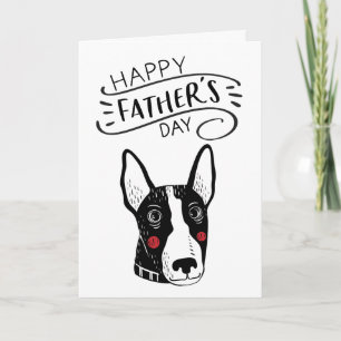 Happy Father's Day for Dog Dad Bull terrier Card