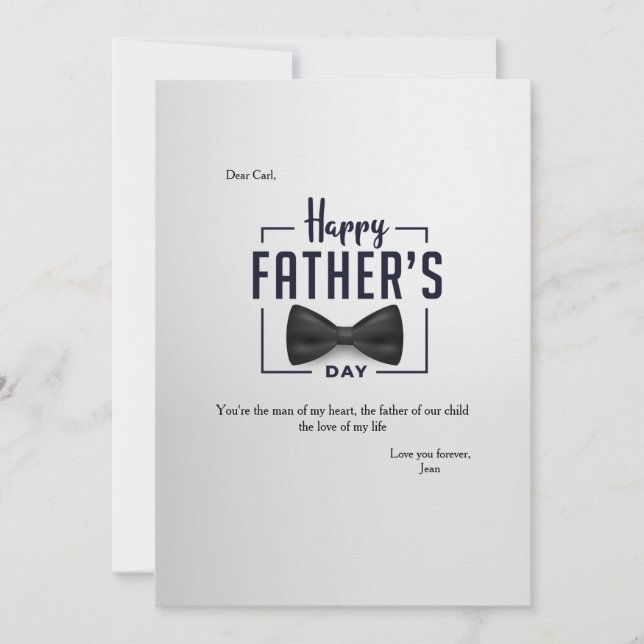 Happy Father's Day Formal Photo Flat Holiday Card (Front)