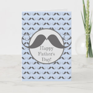 Happy Father's Day - Fun Moustache Pattern Holiday Card