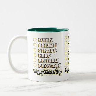 Happy Father's Day Funny Checklist Hero Provider C Two-Tone Coffee Mug