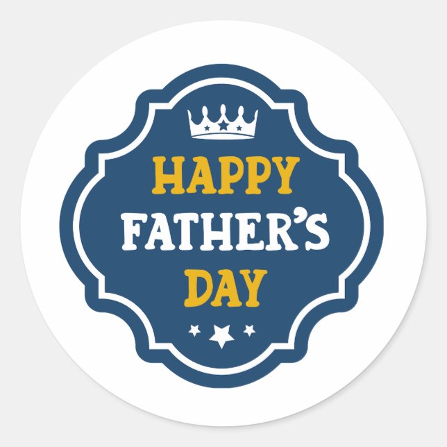 Happy fathers day gift classic round sticker (Front)