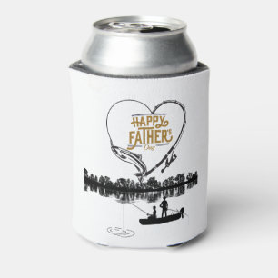 Happy Father's Day Gift Father and Child Fishing Can Cooler