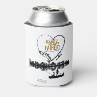 Happy Father's Day Gift Father and Child Fishing Can Cooler