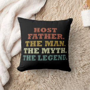 Happy fathers day gift ideas best host dad throw pillow