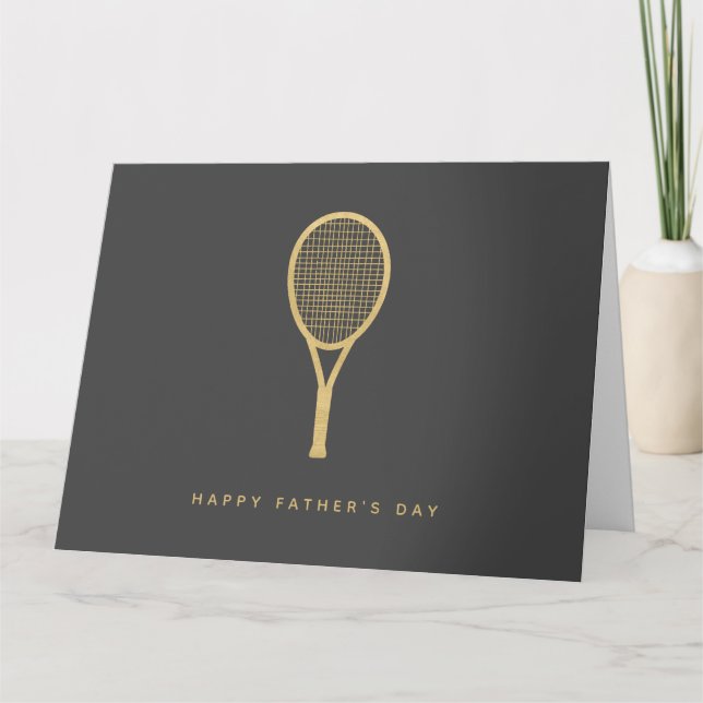 Happy Father's Day Gold Tennis Personalized Card (Front)