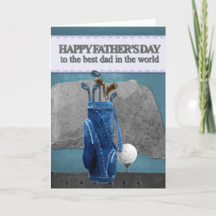 Happy Father's Day Golf Greeting Card.."Best Dad" Card