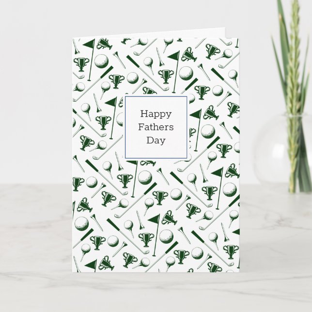 Happy Fathers Day Golfing Add Own Message Dad  Card (Front)