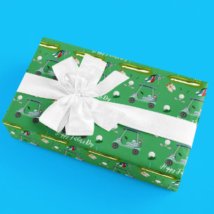 Happy Father's Day Golfing Day Wrapping Paper