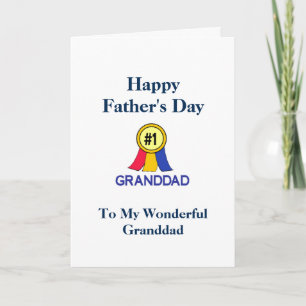 Happy Fathers Day Granddad - Ribbon Card