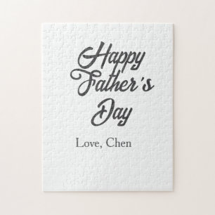 Happy father's day gray name love best Daddy ever Jigsaw Puzzle