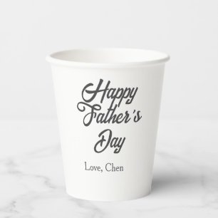 Happy father's day gray name love best Daddy ever Paper Cups