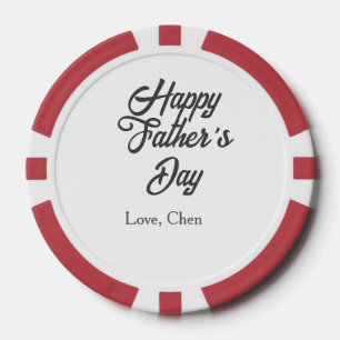 Happy father's day gray name love best Daddy ever  Poker Chips