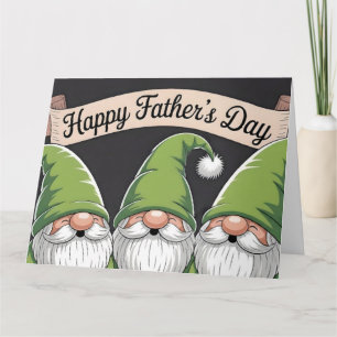 Happy Father's Day" Green Gnome Trio Card