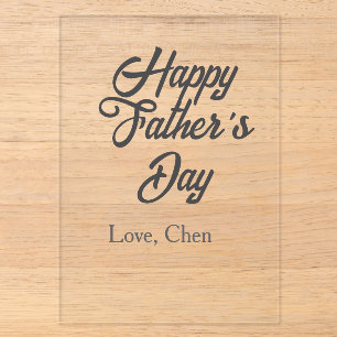 Happy father's day grey name love best Daddy ever  Acrylic Invitations