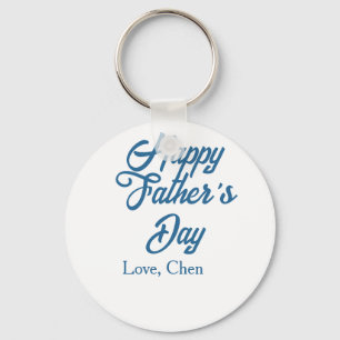 Happy father's day grey name love best Daddy ever  Keychain
