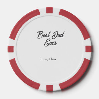Happy father's day grey name love best Daddy ever Poker Chips