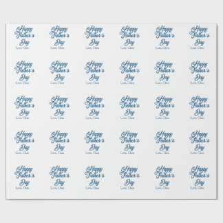 Happy father's day grey name love best Daddy ever Wrapping Paper
