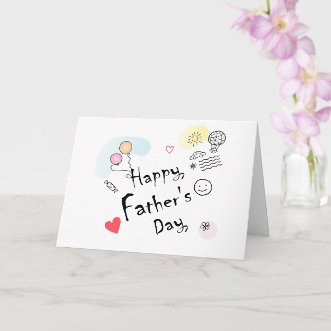 Happy Father's Day! Hand Drawn Card (Orchid)