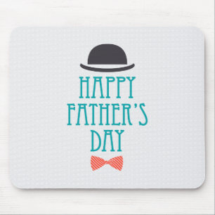 Happy Father's Day Hat & Bow Tie Mouse Pad
