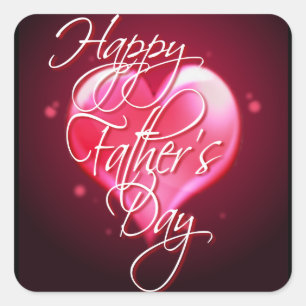 HAPPY FATHER'S DAY HEART by SHARON SHARPE Square Sticker