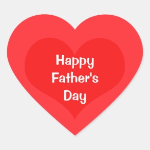 Happy Fathers Day Heart Red White Custom Colorful Heart Sticker