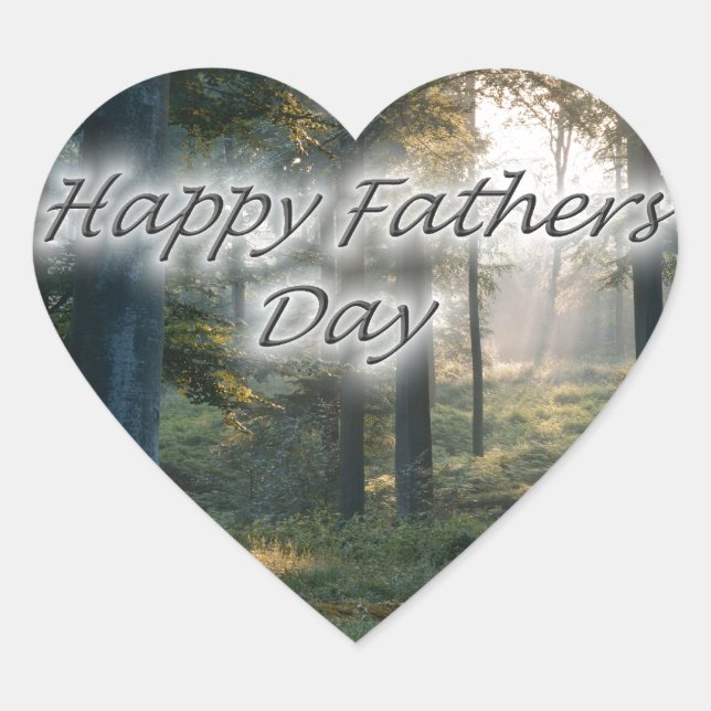 Happy Fathers Day Heart Sticker (Front)