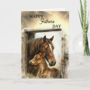 Happy Father's Day Horse and Foal Card