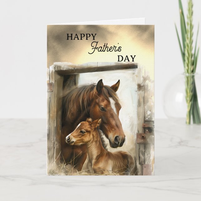 Happy Father's Day Horse and Foal Card (Front)