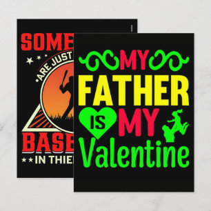 Happy fathers day is my valentine family lover  holiday postcard