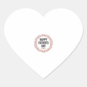 Happy Fathers Day Leaf Wreath Vintage Shirt Design Heart Sticker