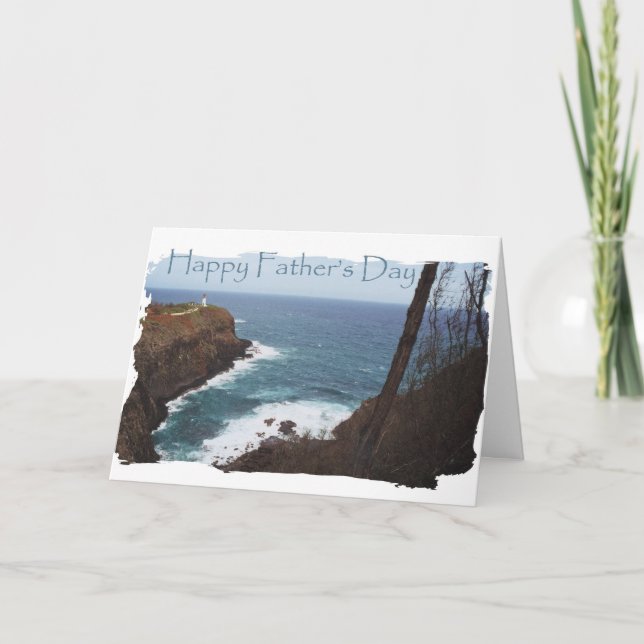Happy Father's Day Lighthouse from Daughter Thank You Card (Front)