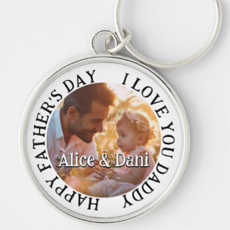 Happy Father's Day Love You Daddy Photo Keychain