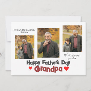 Happy Father's day, Love you, grandfather 3 photo Holiday Card