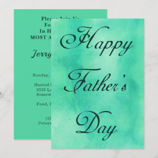 Happy Fathers Day Mint Green Summer Picnic Party Invitation