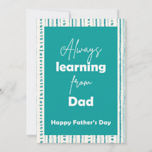 Happy Father's Day Modern Abstract Teal Texture Holiday Card