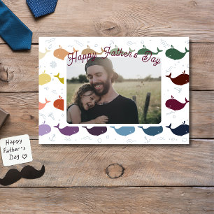 Happy Father's Day Modern Photo Card