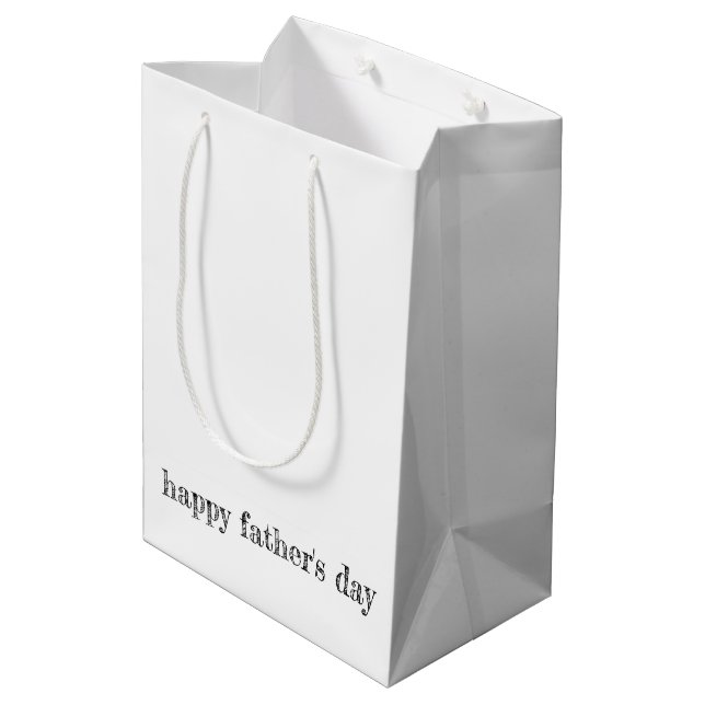 HAPPY FATHERS DAY Modern Typography Joy Kids Fun Medium Gift Bag (Back Angled)