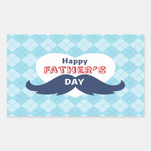 Happy Father's Day Moustache and Heart Sticker