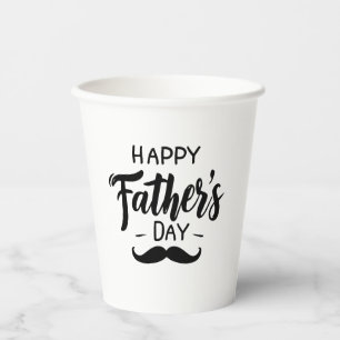 Happy Father's Day - Moustache Celebration Art Paper Cups