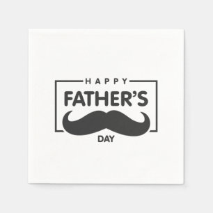 Happy Father's Day Moustache Napkin