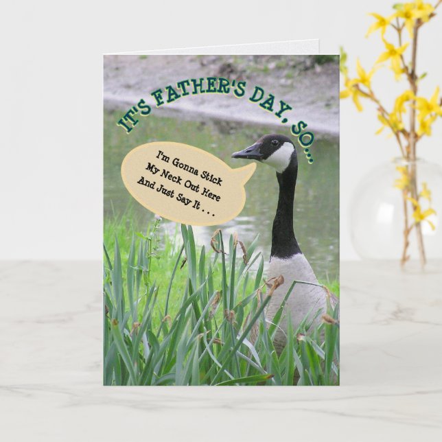 HAPPY FATHER'S DAY/MY DAD NUMERO UNO/GOOSE IMAGE CARD (Yellow Flower)