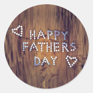 Happy Father's Day Nails on Wood Graphic Classic Round Sticker