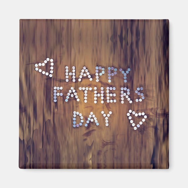 Happy Father's Day Nails on Wood Graphic Magnet (Front)